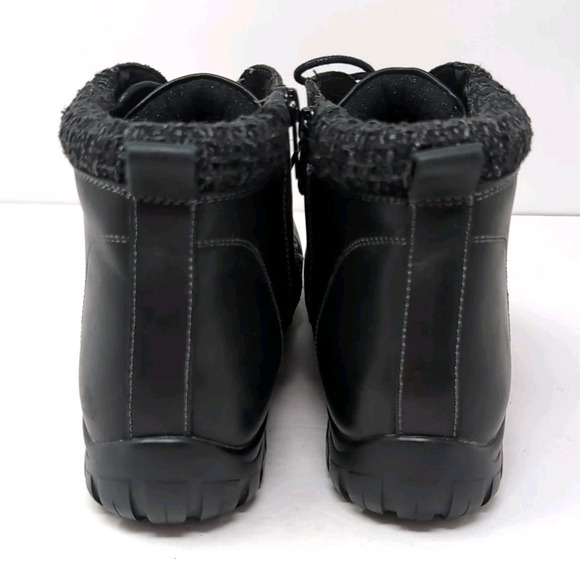 Propet Delaney Ankle Bootie Boots Women 11N (AA) Black Leather Zip/Lace WFV002L - Picture 5 of 9